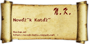 Novák Kató névjegykártya